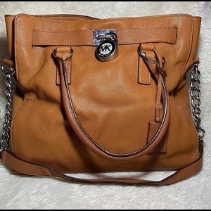 Tan Leather Large Hamilton North South Tote